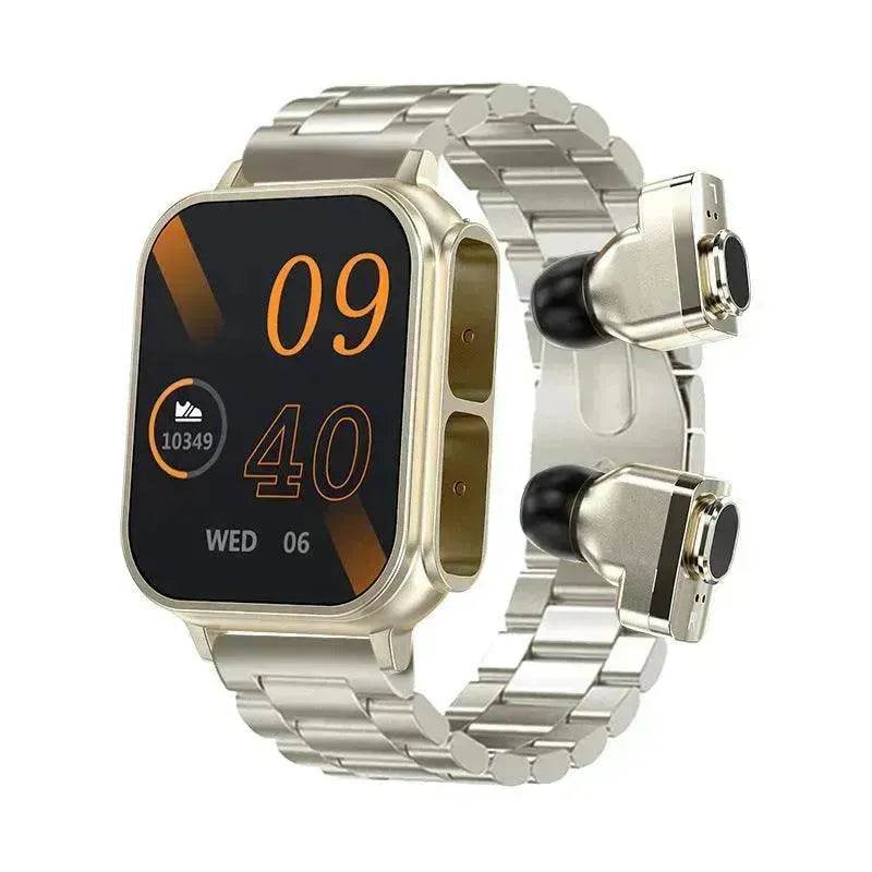NFC Earphone Smart Watch Two-in-one Sitting Heart Rate Health Monitoring Multi-Language Support Smart Watch - EX-STOCK Canada