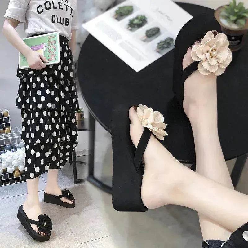 Outer Wear Flat Beach Shoes Flower Sandals - EX-STOCK Canada