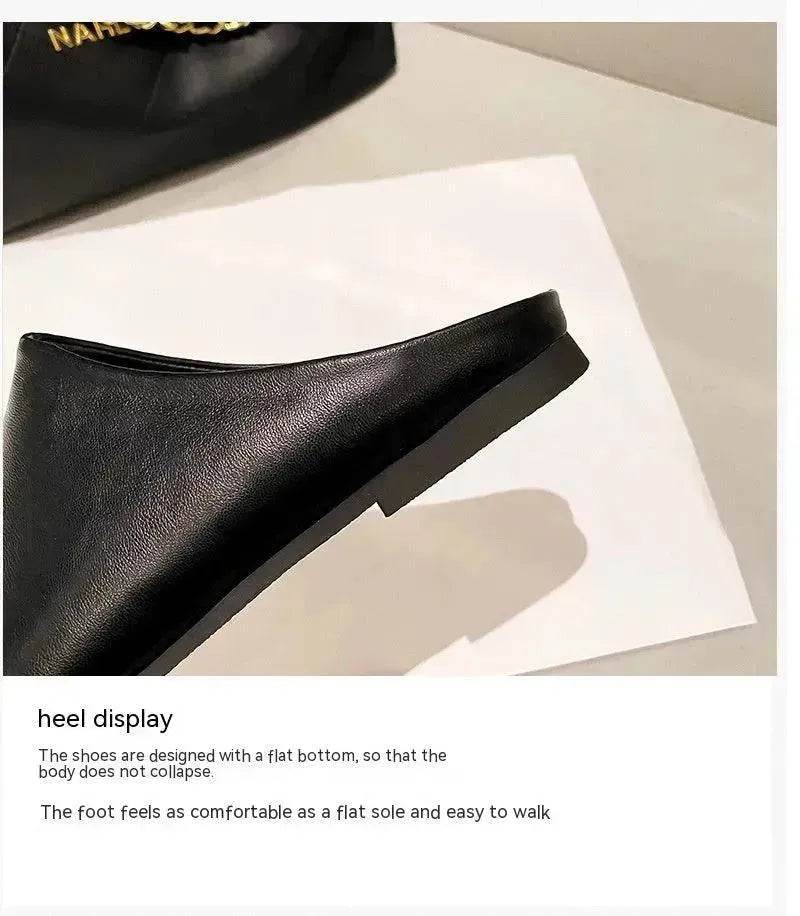 Outer Wear Split Toe Sheepskin Closed Toe Half Leathers Slippers for Women - EX-STOCK Canada