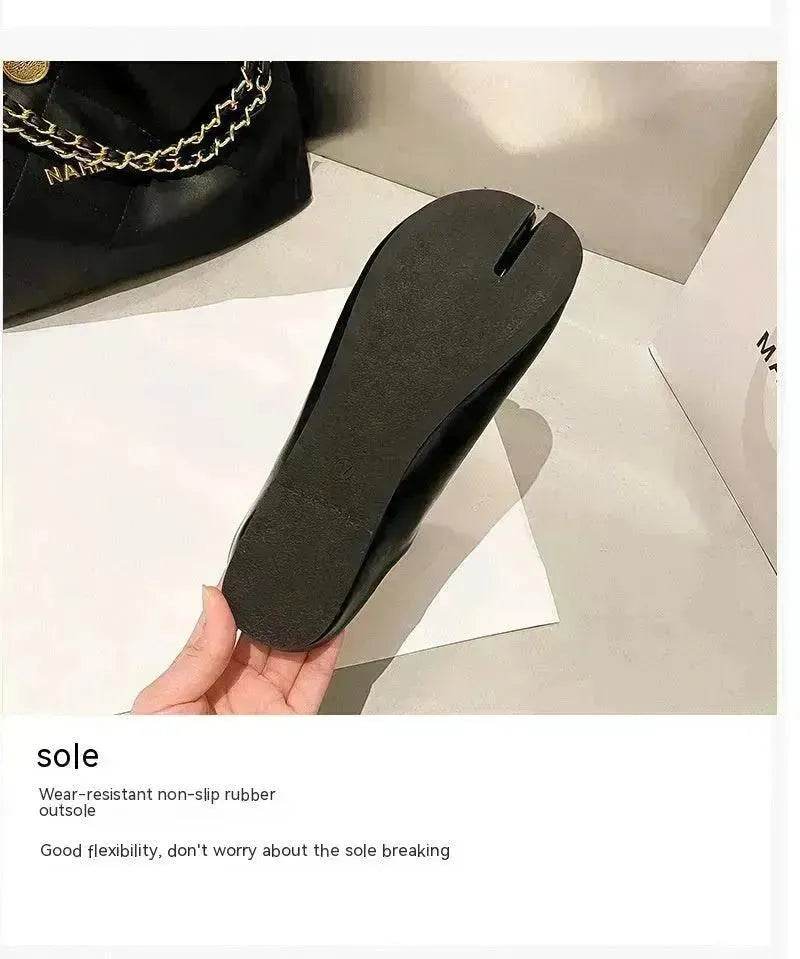 Outer Wear Split Toe Sheepskin Closed Toe Half Leathers Slippers for Women - EX-STOCK Canada