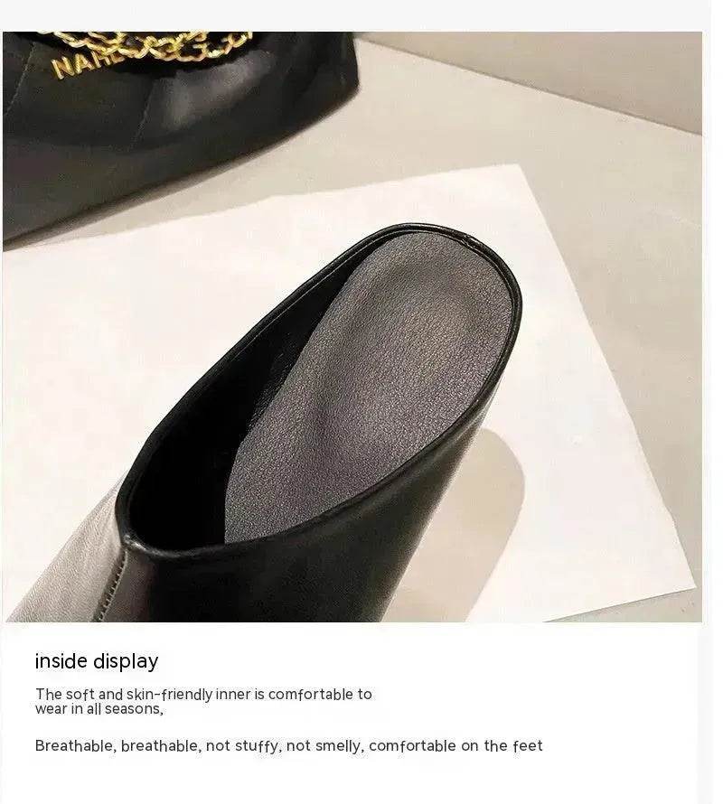 Outer Wear Split Toe Sheepskin Closed Toe Half Leathers Slippers for Women - EX-STOCK Canada