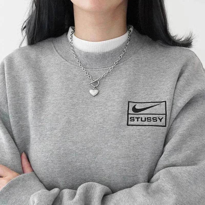 Personalized Thick Chain Ins Wind Love Clavicle Necklace Choker Niche Design Trend Necklace For Women - EX-STOCK Canada