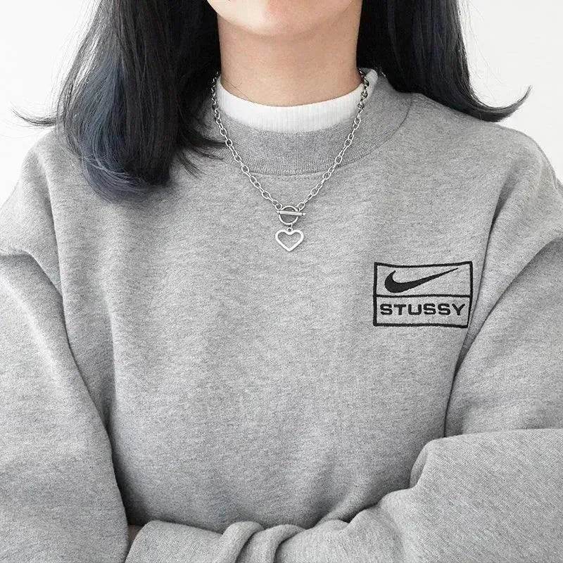 Personalized Thick Chain Ins Wind Love Clavicle Necklace Choker Niche Design Trend Necklace For Women - EX-STOCK Canada