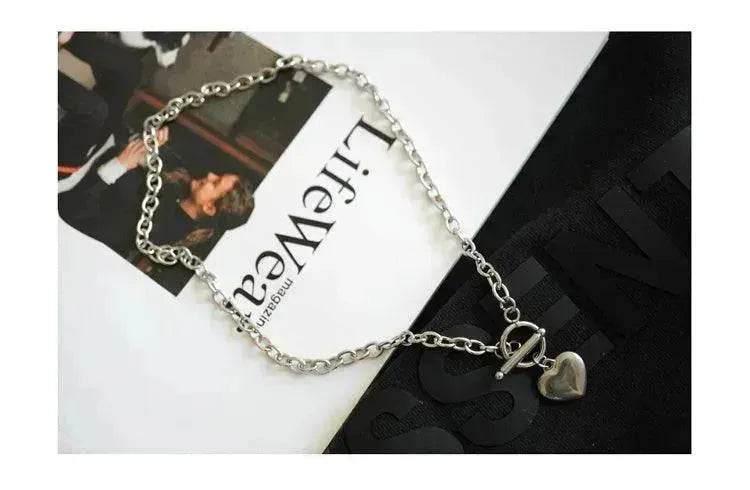 Personalized Thick Chain Ins Wind Love Clavicle Necklace Choker Niche Design Trend Necklace For Women - EX-STOCK Canada