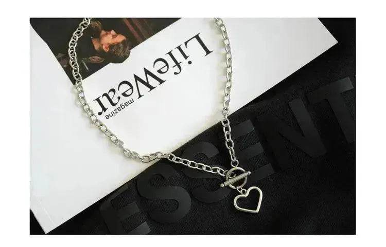 Personalized Thick Chain Ins Wind Love Clavicle Necklace Choker Niche Design Trend Necklace For Women - EX-STOCK Canada