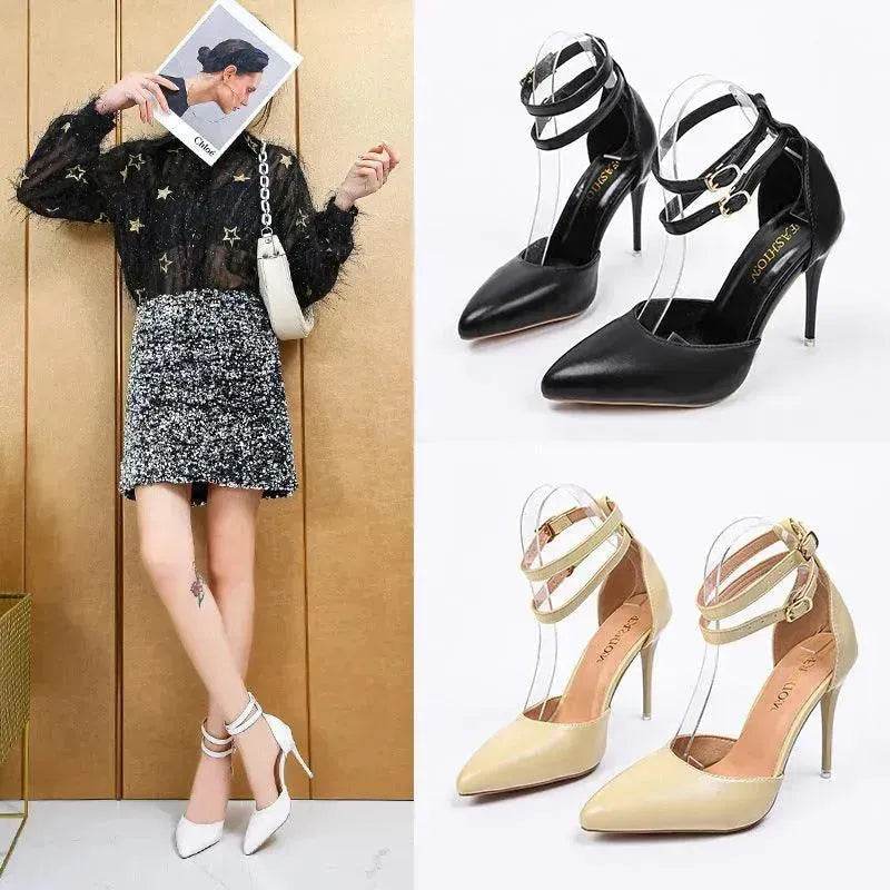 Pointed Stiletto Heels Ankle-strap Shoes Women Sandals - EX-STOCK Canada