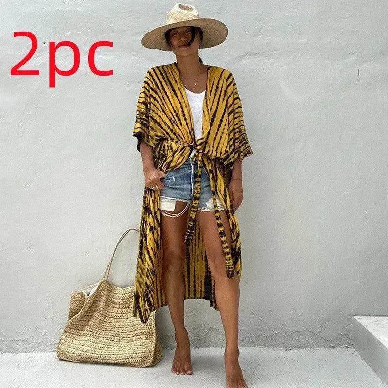 Polyester Ladies Sun Protection Resort Beach Dress Cover Up - EX-STOCK Canada