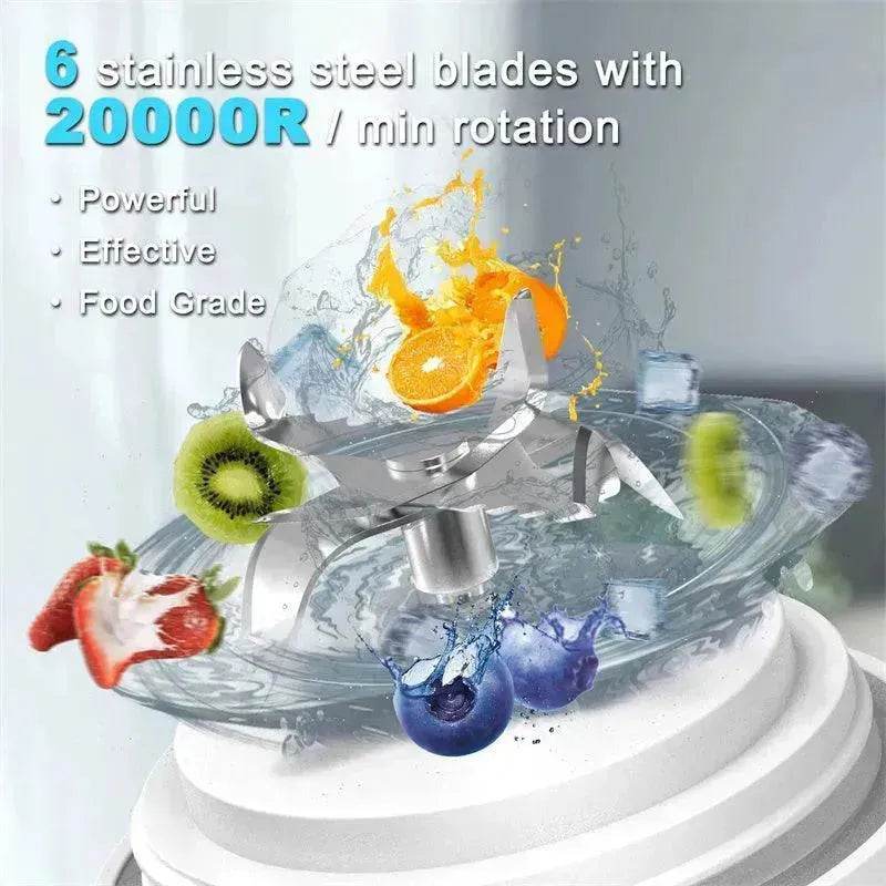 Portable Blender Juicer Personal Size Blender For Shakes And Smoothies With 6 Blade Mini Blender Kitchen Gadgets - EX-STOCK Canada
