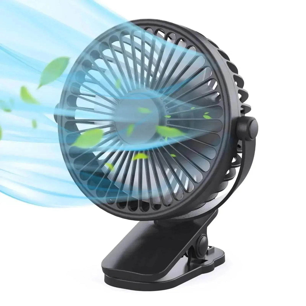 Portable Clip On Fan Battery Operated, Small Powerful USB Desk Fan, 3 Speed Quiet Rechargeable Mini Table Fan, 360 Rotate Cooling Fan For Home Office Travel Outdoor&Indoor Treadmill - EX-STOCK Canada