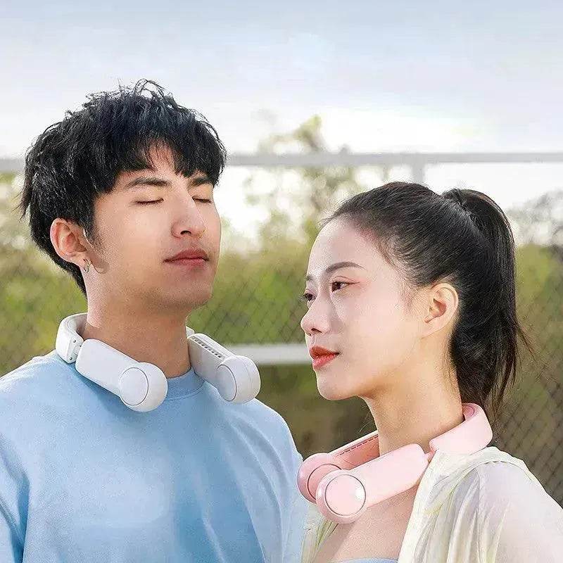 Portable Mini Neck Fan Portable Bladeless Fan USB Rechargeable Leafless Hanging Fans Air Cooler Cooling Wearable Neckband Fans - EX-STOCK Canada