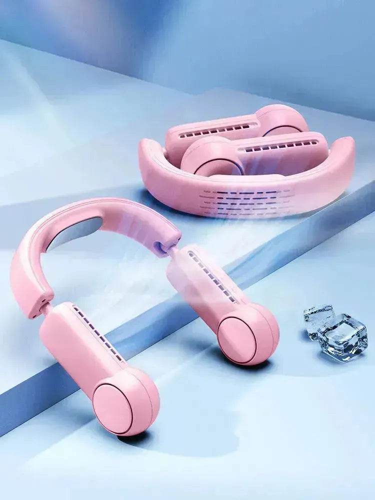 Portable Mini Neck Fan Portable Bladeless Fan USB Rechargeable Leafless Hanging Fans Air Cooler Cooling Wearable Neckband Fans - EX-STOCK Canada