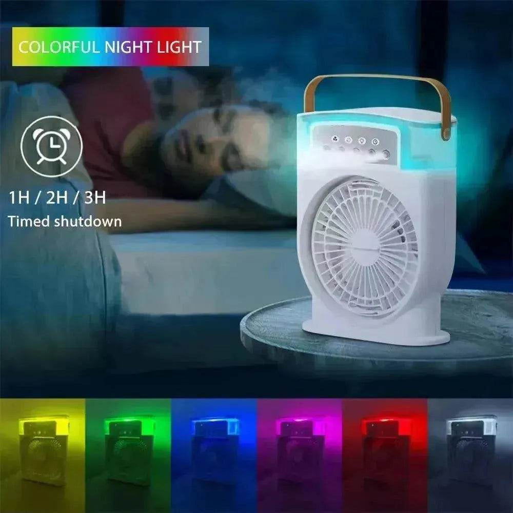 Portable USB Air Conditioner Cooling Fan With 5 Sprays 7 Color Light 600ML Water Tank Spray Mist Air Cooler Humidifiers - EX-STOCK Canada