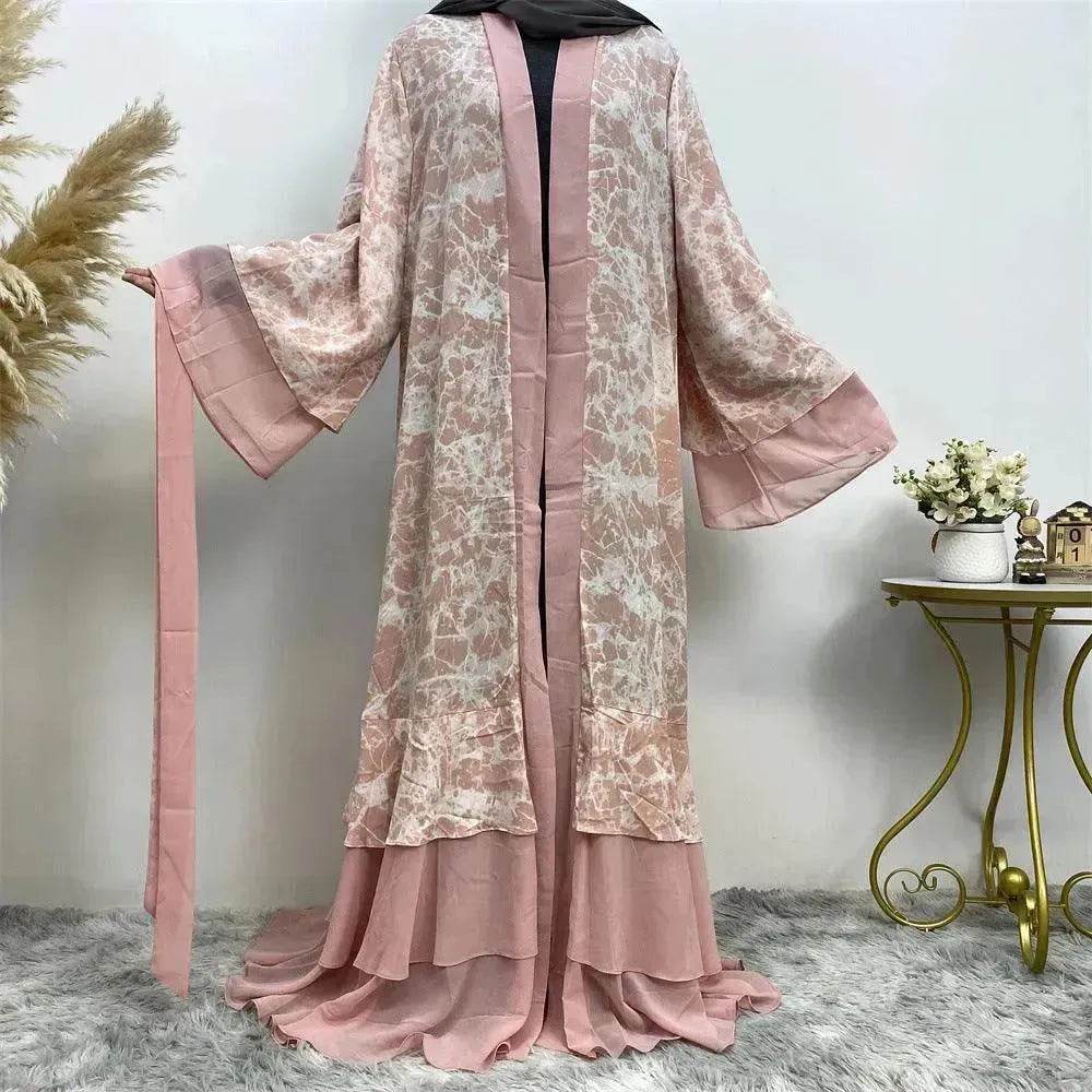 Printed Panel Top Robe Abaya Dress for Arab Dubai Turkey Middle East Women - EX-STOCK Canada