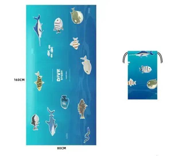 Printed Swim Microfiber Beach Towel - EX-STOCK Canada