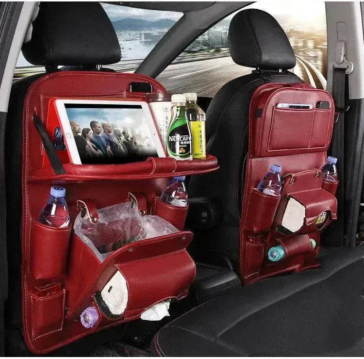PU Leather Car Storage Bag Multifunction Seat Back Tray Hanging Bag Waterproof Car Seat Organizer Automotive Interior Accessories - EX-STOCK Canada