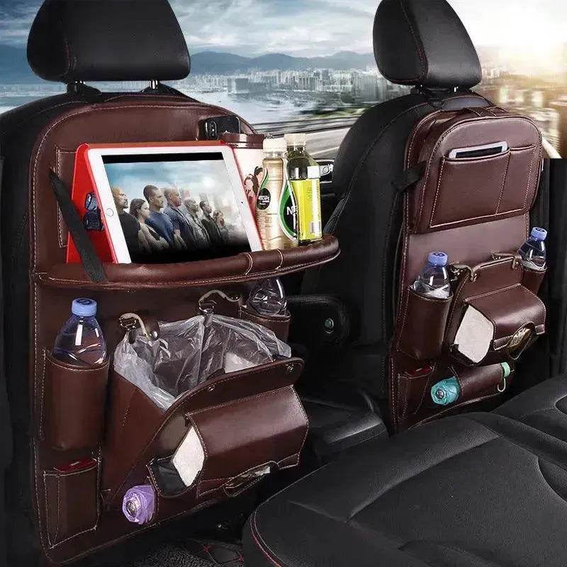 PU Leather Car Storage Bag Multifunction Seat Back Tray Hanging Bag Waterproof Car Seat Organizer Automotive Interior Accessories - EX-STOCK Canada