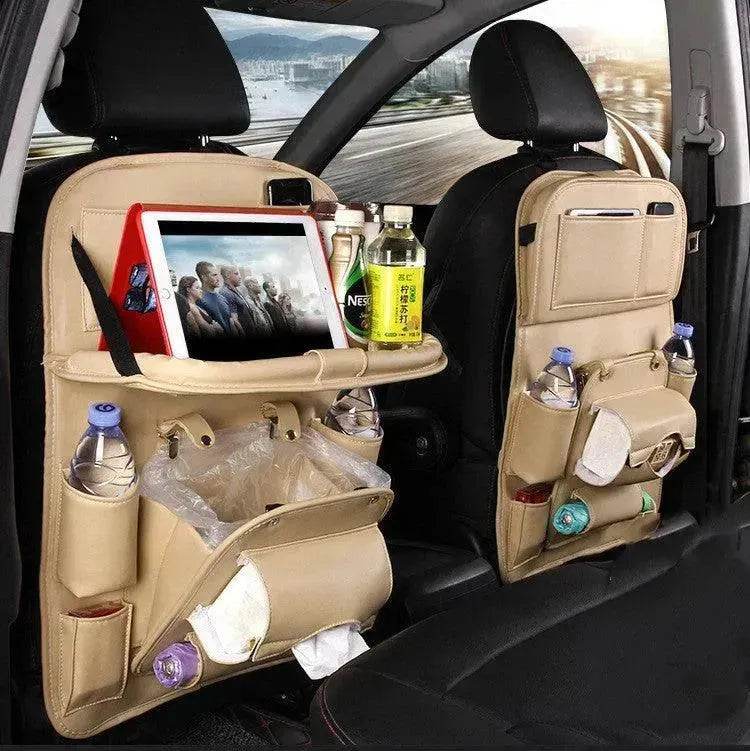 PU Leather Car Storage Bag Multifunction Seat Back Tray Hanging Bag Waterproof Car Seat Organizer Automotive Interior Accessories - EX-STOCK Canada
