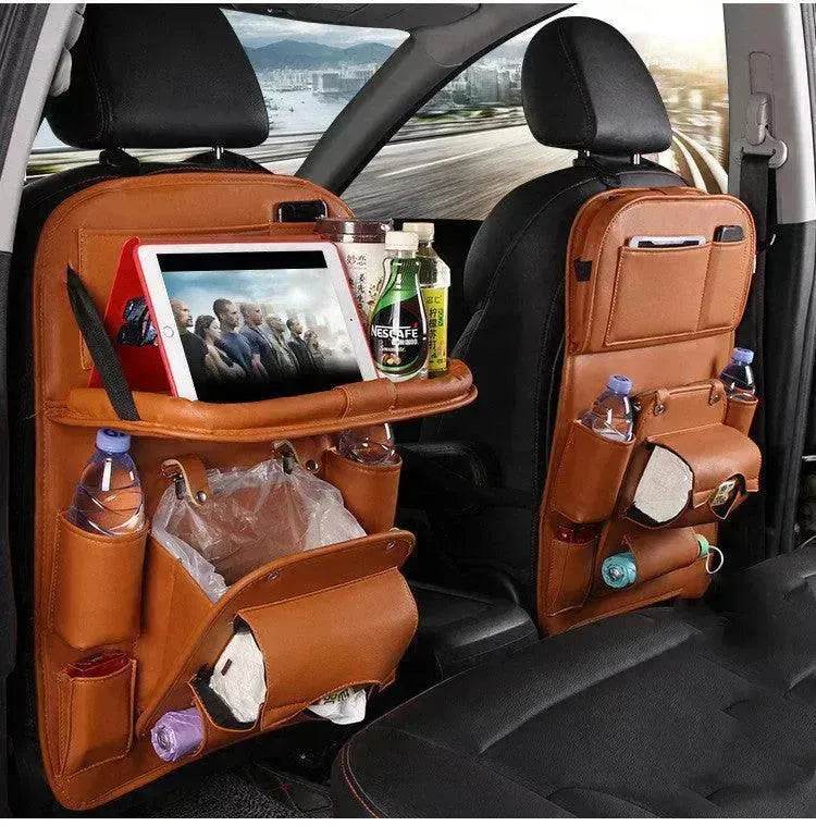 PU Leather Car Storage Bag Multifunction Seat Back Tray Hanging Bag Waterproof Car Seat Organizer Automotive Interior Accessories - EX-STOCK Canada