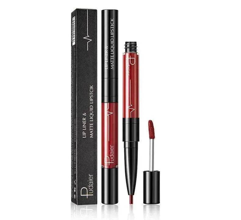 Pudaier Matte Lip Gloss Lip Liner 2 in1 Maquiagem Profissional Completa Agate Red Lip Tint Plumper Tattoo Makeup liquid Lipstick - EX-STOCK Canada