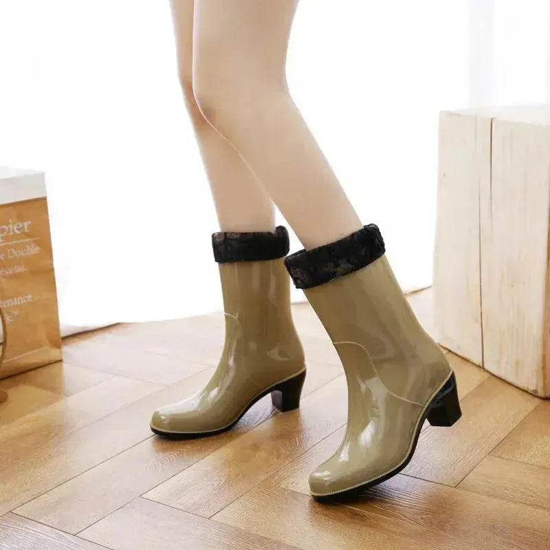 Rain Shoes With High Heels Waterproof Female Skid - EX-STOCK Canada
