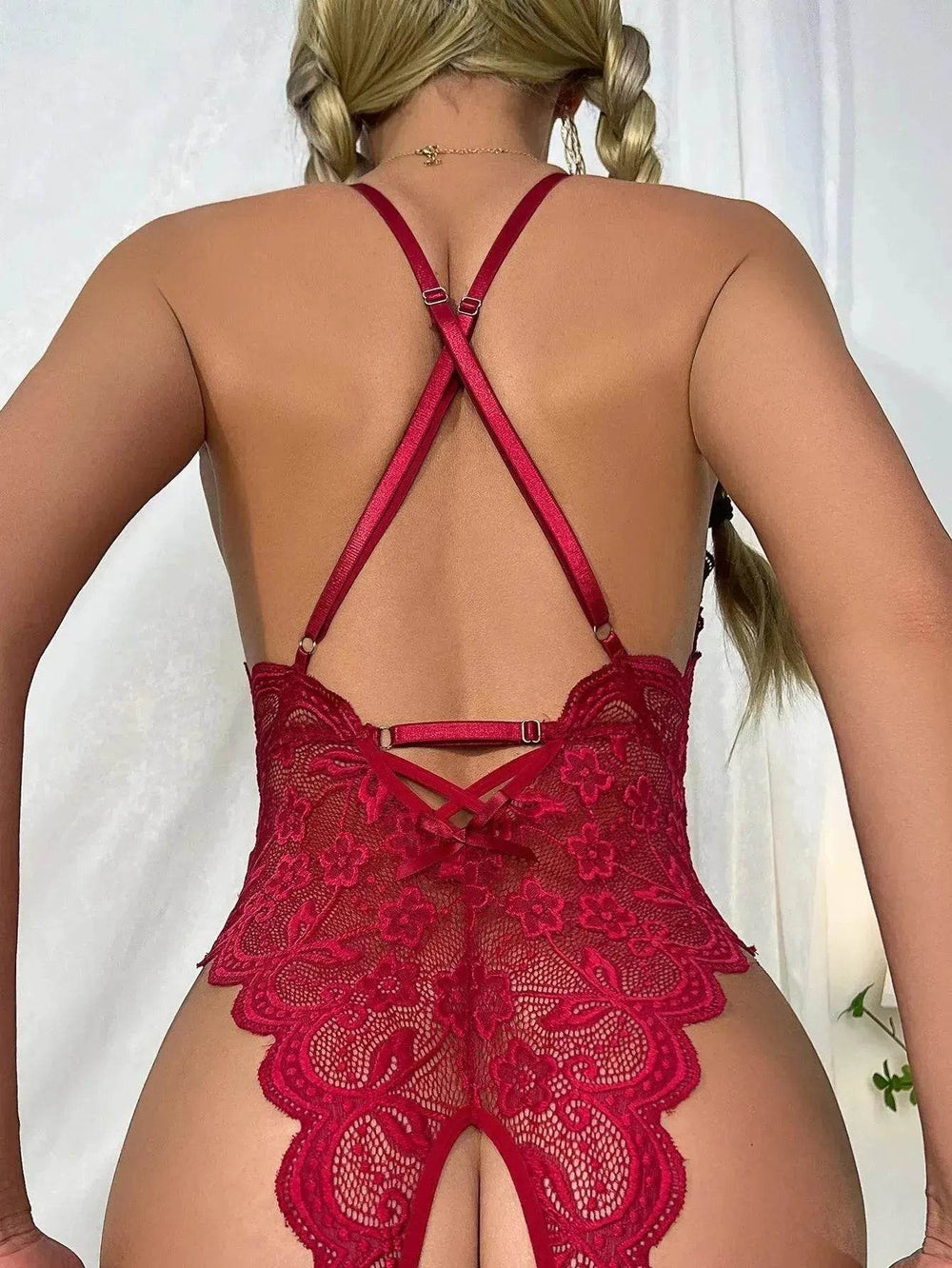 Red Lingerie Lace Pajamas Lingerie One-piece Lingerie Net Lingerie - EX-STOCK Canada
