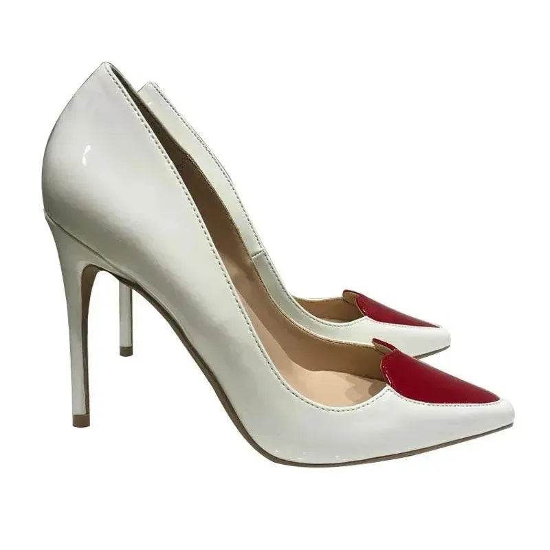 Red Love Pointed High Heels Stiletto Pumps Single Shoes - EX-STOCK Canada