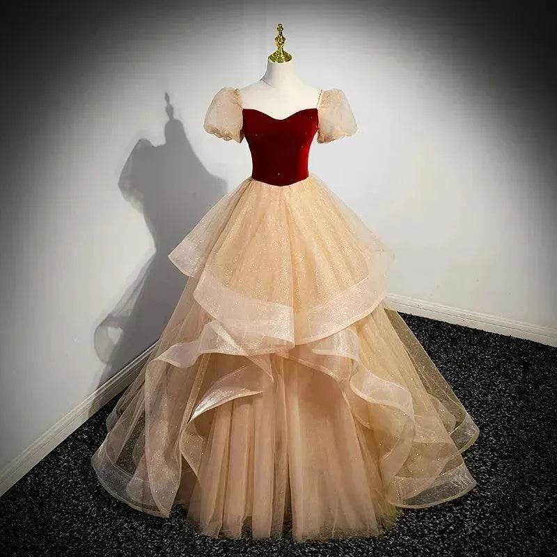 Red Wedding Dress French Princess Pettiskirt Gown - EX-STOCK Canada