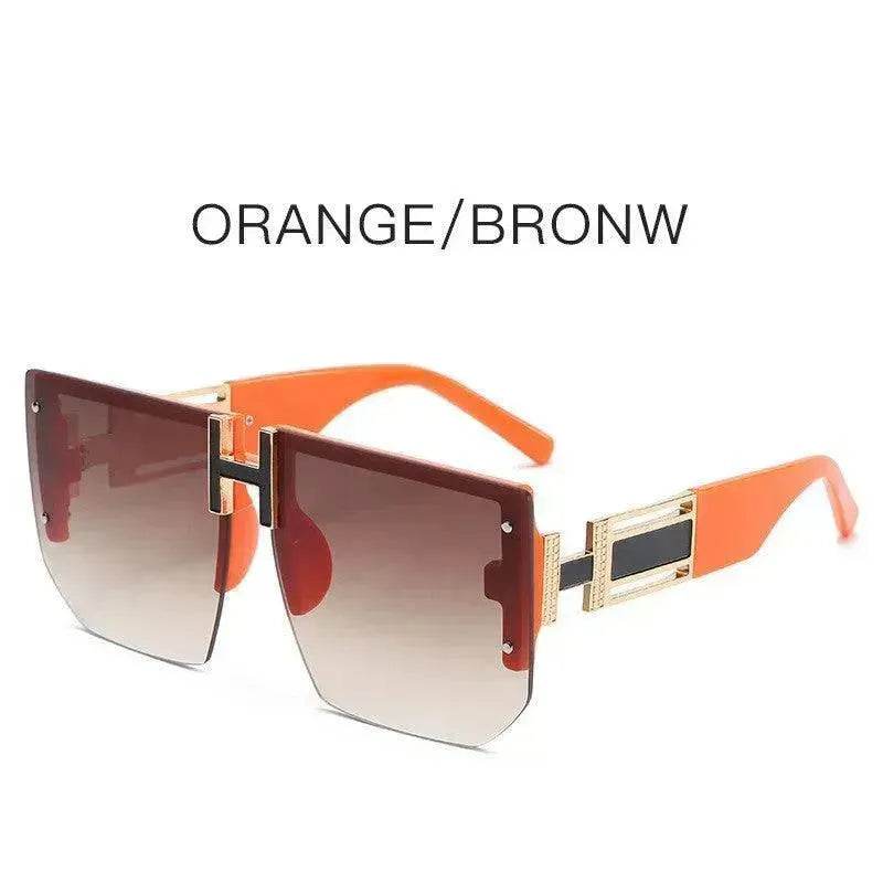 Retro Big Square Rim Glasses Rimless Fashion Sunglasses - EX-STOCK Canada