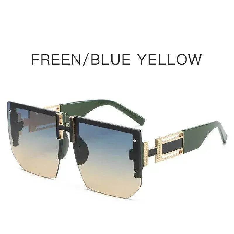 Retro Big Square Rim Glasses Rimless Fashion Sunglasses - EX-STOCK Canada