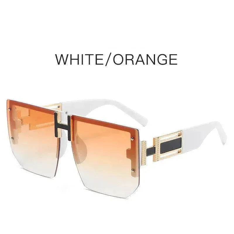 Retro Big Square Rim Glasses Rimless Fashion Sunglasses - EX-STOCK Canada