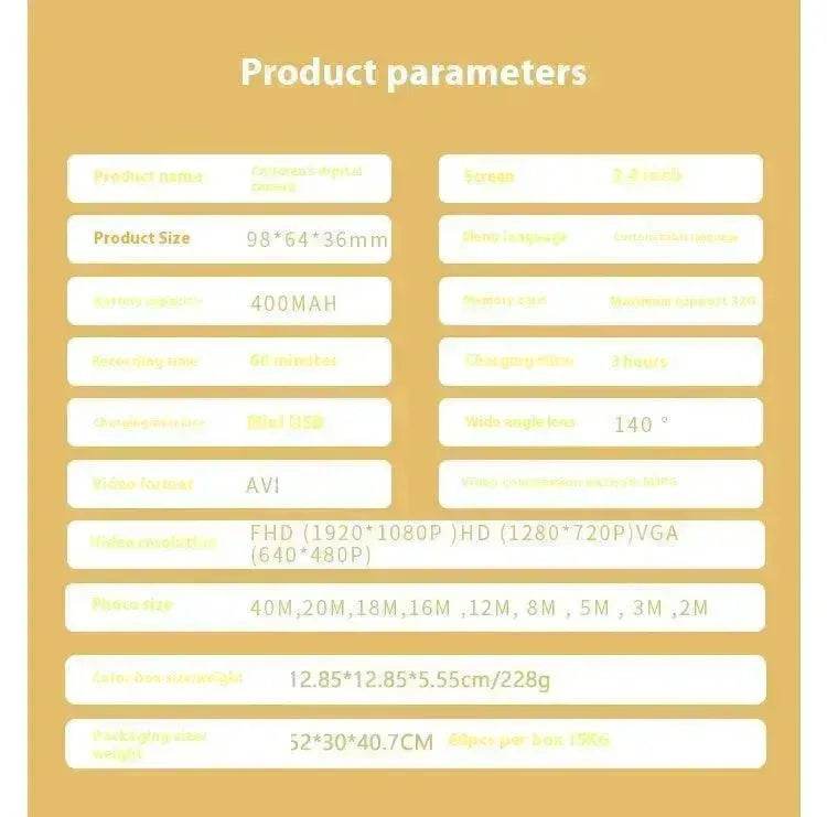 Retro Photography Video Filter HD Digital Mini Flip Children's Camera Toy - EX-STOCK Canada