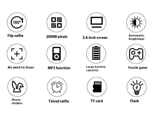 Retro Photography Video Filter HD Digital Mini Flip Children's Camera Toy - EX-STOCK Canada