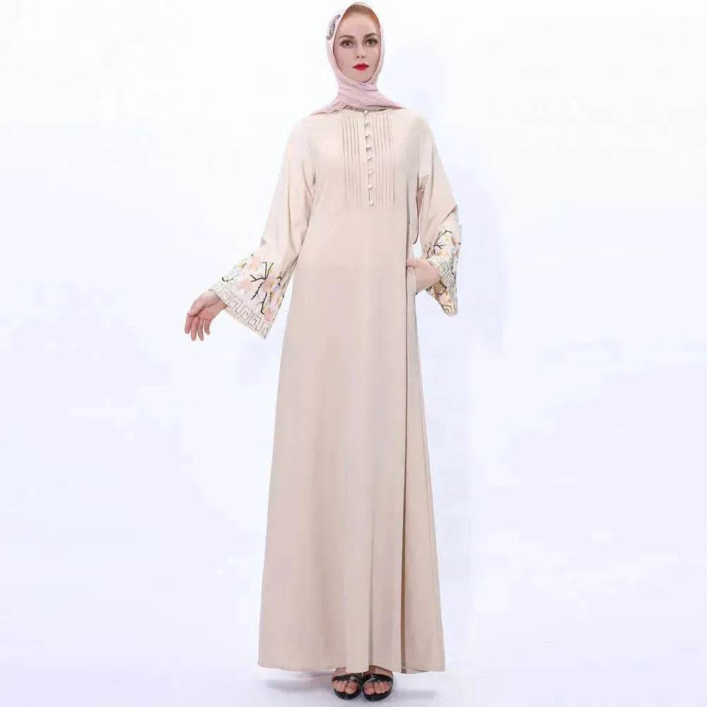 Vestido abaya bordado para mujeres árabes retro y ajustado - EX-STOCK Canada