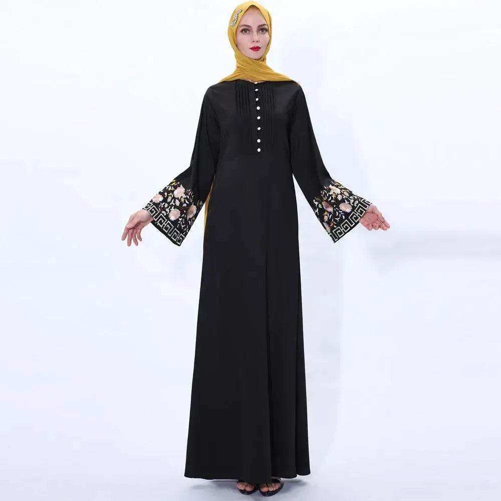 Vestido abaya bordado para mujeres árabes retro y ajustado - EX-STOCK Canada