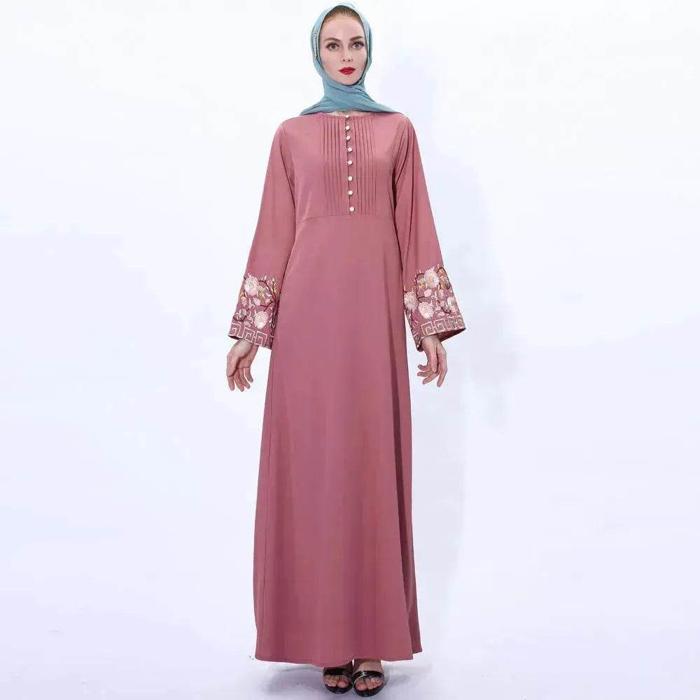 Vestido abaya bordado para mujeres árabes retro y ajustado - EX-STOCK Canada
