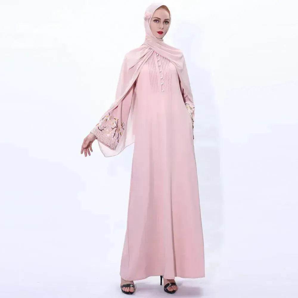 Vestido abaya bordado para mujeres árabes retro y ajustado - EX-STOCK Canada