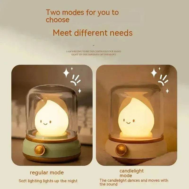 Retro Small Night Lamp Bedroom Mini Desktop LED Cute Night Lamp Creative USB Rechargeable Portable Cartoon Table Lamp For Coffee Bar Hotel Bedroom Home Decor - EX-STOCK Canada