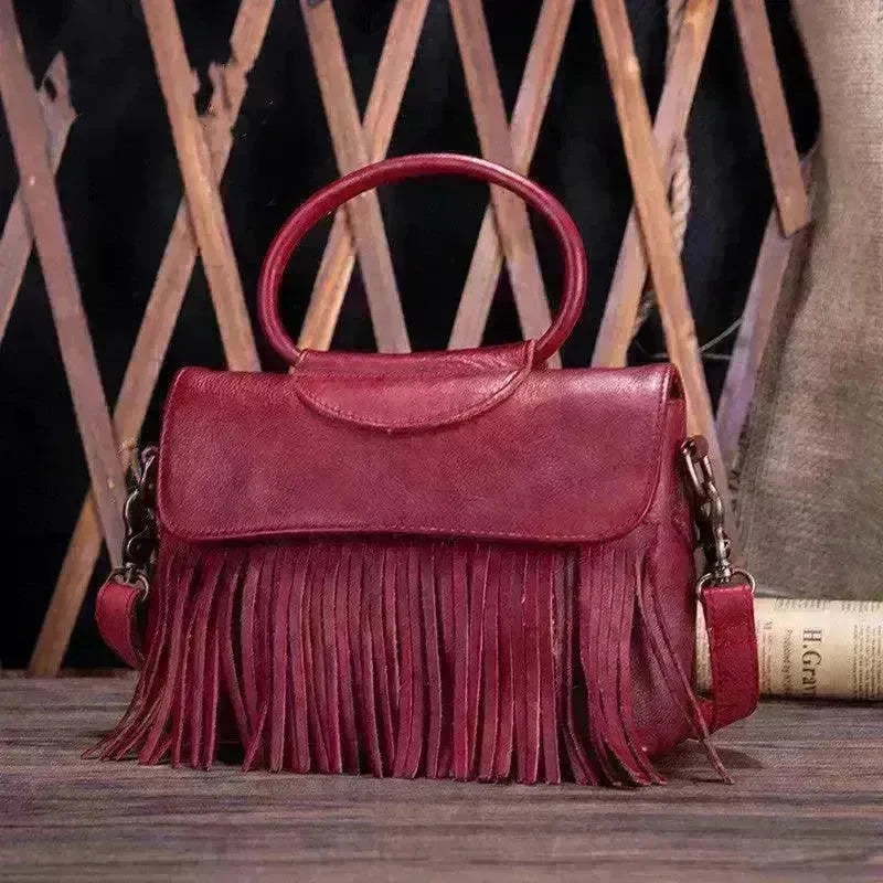 Retro women's messenger Cattle Leather Handbag - EX-STOCK CANADA