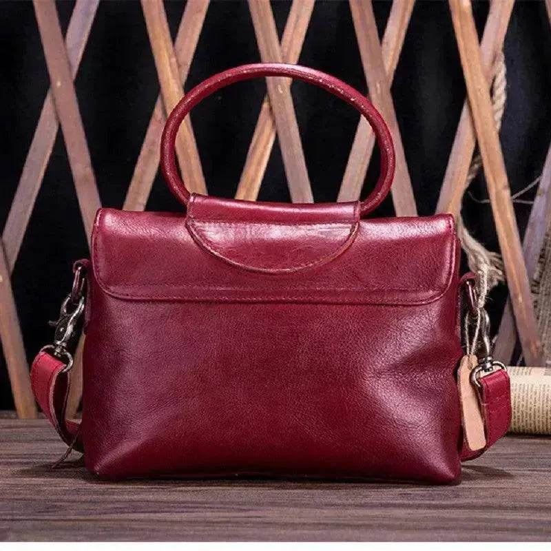 Retro women's messenger Cattle Leather Handbag - EX-STOCK Canada