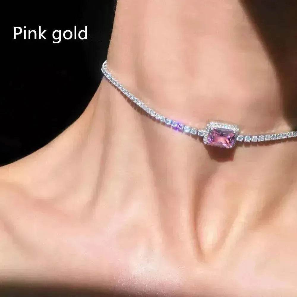 Rhinestone Clavicle Chain Simple Temperament Exquisite Diamond Women Necklace - EX-STOCK Canada