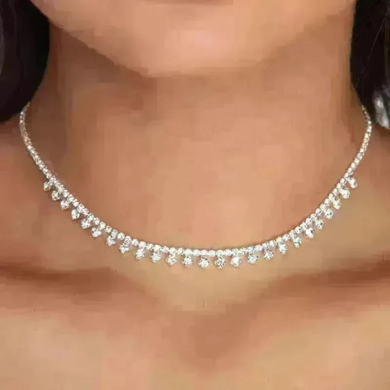 Rhinestone Claw Simple Fashion Item Choker Temperament Clavicle Chain Necklace for Women Bridal Wedding Necklace - EX-STOCK CANADA
