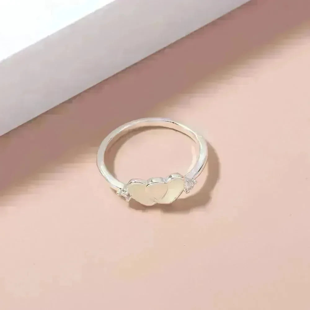 Ring Halloween Light Blue Double Heart-shaped Micro-inlaid Zircon Ring - EX-STOCK Canada