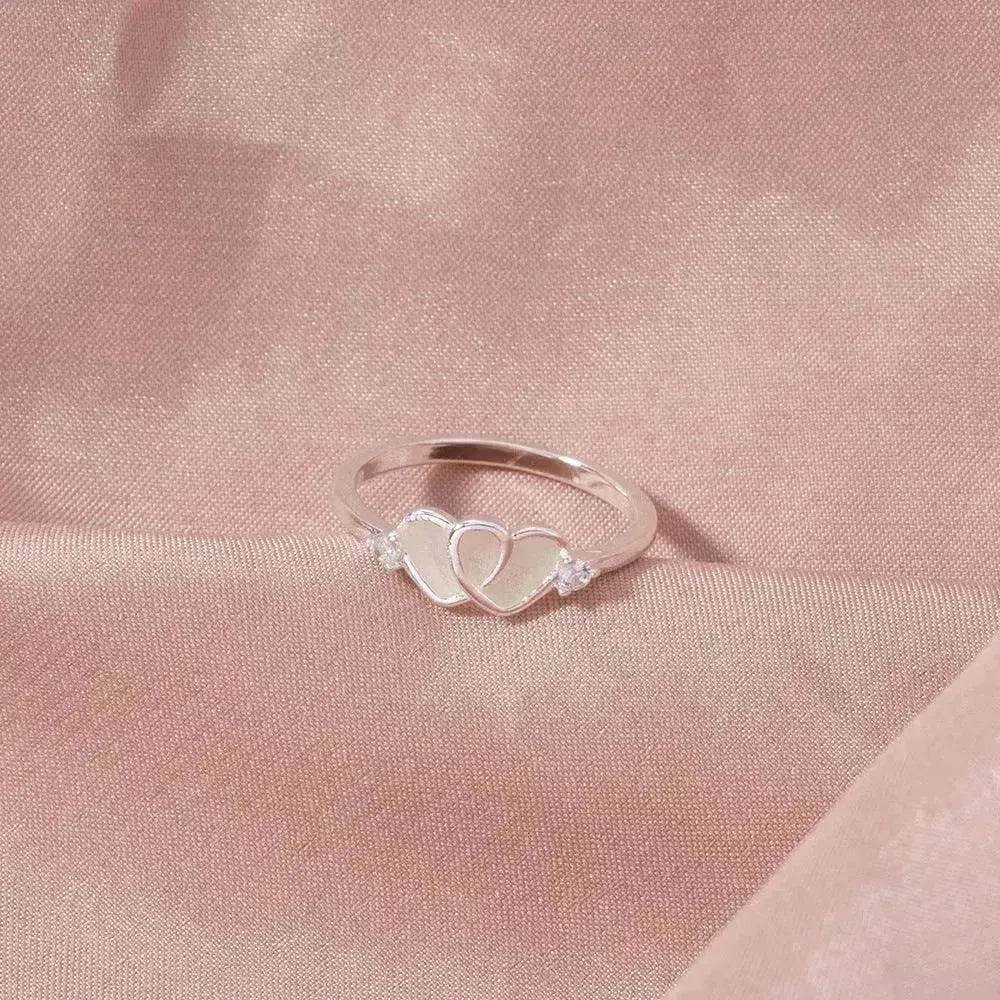 Ring Halloween Light Blue Double Heart-shaped Micro-inlaid Zircon Ring - EX-STOCK Canada