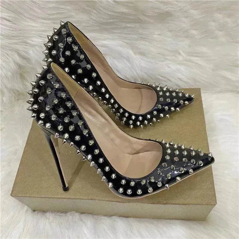 Rivet High Heels Pointed Stiletto Low-cut Shoes - EX-STOCK Canada
