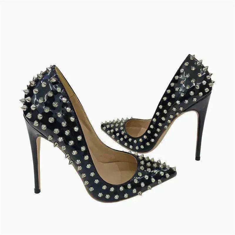 Rivet High Heels Pointed Stiletto Low-cut Shoes - EX-STOCK Canada