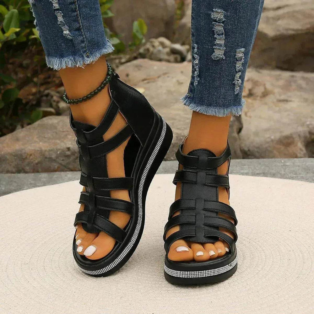 Roman Style Summer Women's Wedge Platform Chunky Sandals for Women - EX-STOCK Canada