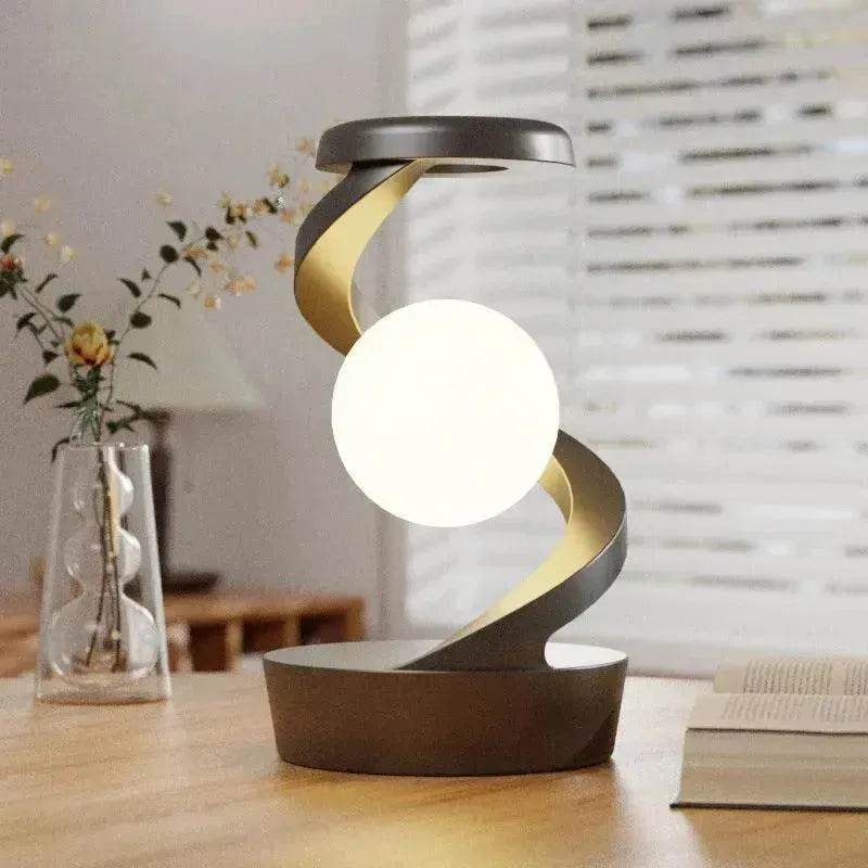 Rotating Moon Desk Night Light Wireless Phone Charging LED Night Light Decorative Desktop Night Lamp Motion Sensor Night Light - EX-STOCK Canada