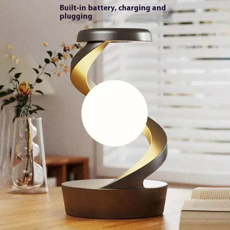 Rotating Moon Desk Night Light Wireless Phone Charging LED Night Light Decorative Desktop Night Lamp Motion Sensor Night Light - EX-STOCK Canada