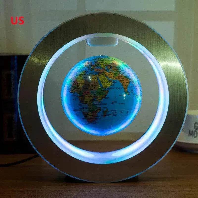 Round LED light World Map Floating Globe Magnetic Levitation Light Anti Gravity Magic Home Decor Decorative Night LED Light - EX-STOCK Canada