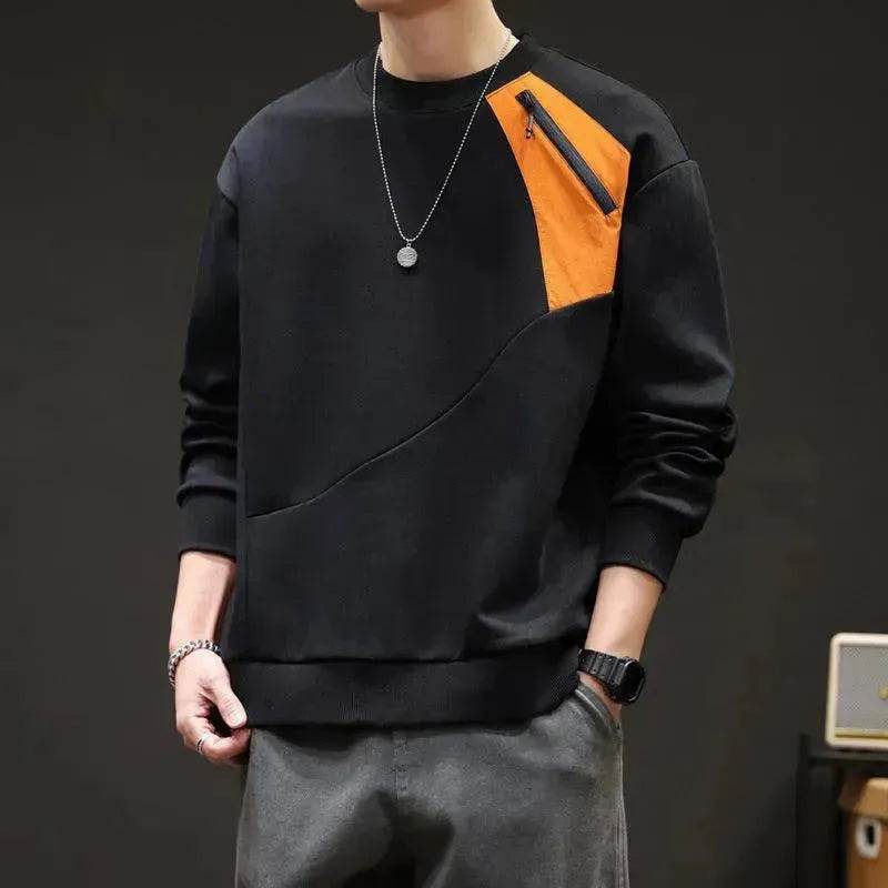 Round Neck Sweater Men's Spring Leisure Bottoming Shirt - EX-STOCK Canada